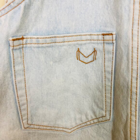 Show me your Mumu Blue Georgia Overall Shorts Small Polar Acid Wash Distressed - Picture 10 of 11